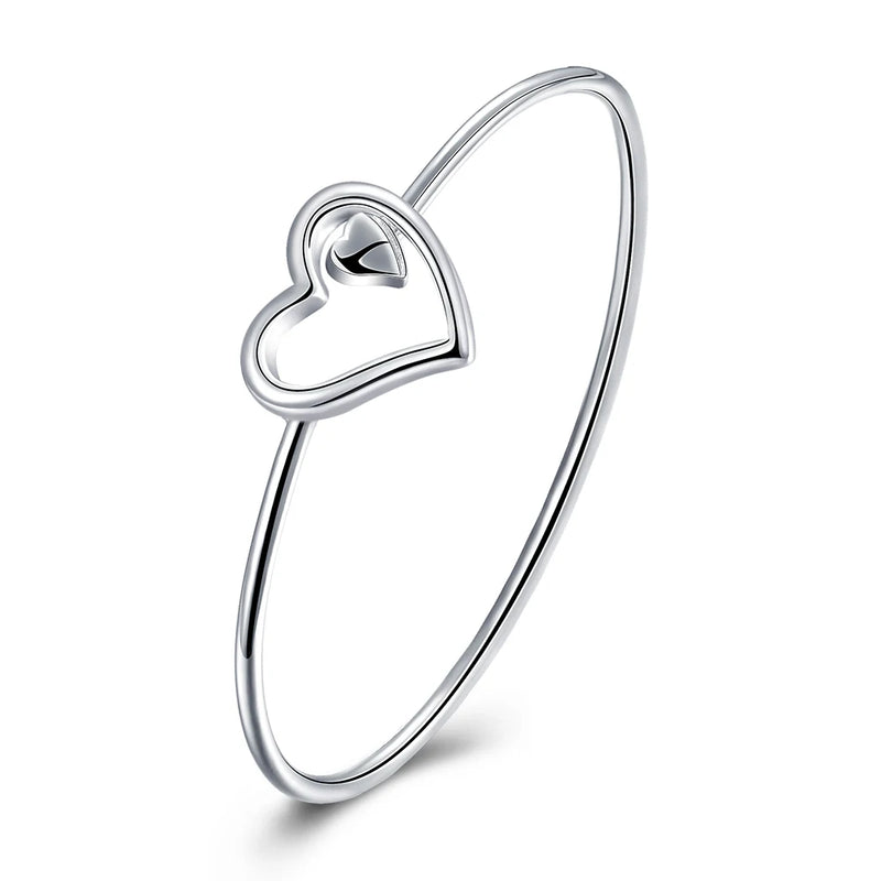 925 Sterling Silver Heart Bracelets for Women