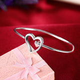 925 Sterling Silver Heart Bracelets for Women