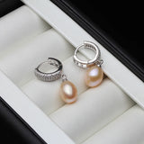 925 Silver Earrings with Natural Pearls Women