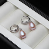925 Silver Earrings with Natural Pearls Women