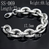 316L Stainless Steel Men's Oval Link Chain Bracelet 16*22cm