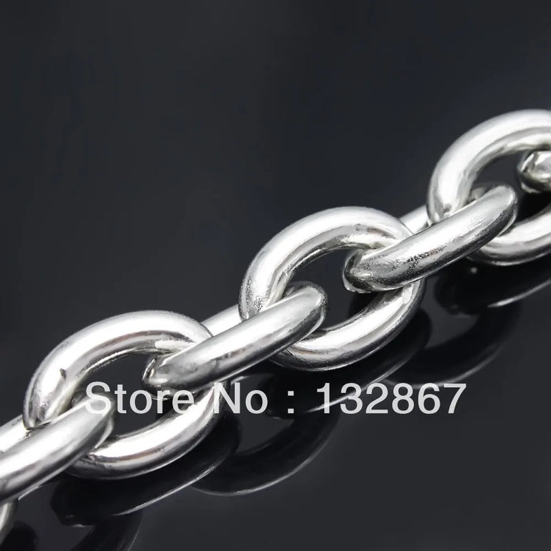 316L Stainless Steel Men's Oval Link Chain Bracelet 16*22cm