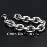 316L Stainless Steel Men's Oval Link Chain Bracelet 16*22cm