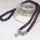 6mm Purple Crystal Electroplate Bead Chain Bracelet Multilayer DIY Jewelry