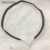 925 Sterling Silver Leather Necklace Women European Jewelry