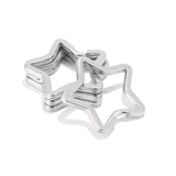3pcs Stainless Steel Star Split Rings Keyrings Holder 3.3cm