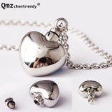 316L Stainless Steel Love Heart Locket Necklace Pets Ashes Urn Pendant