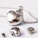 316L Stainless Steel Love Heart Locket Necklace Pets Ashes Urn Pendant