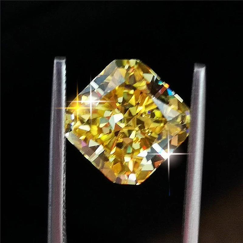 Radiant Cut Light Yellow AAAAAAAA Beads for Jewelry Making CZ DIY