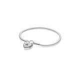 925 Silver Pan Clasp Bracelet Beads Snake Chain for Women