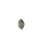 Topa Stone Ellipse Ring Zircon 925 Sterling Silver Plated 14K Vintage Retro