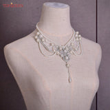 Topqueen G61 Women's Bridal Pearl Bead Choker Necklace