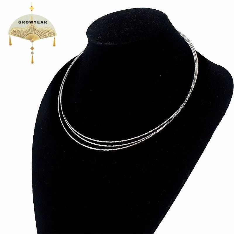 Women's Stainless Steel Torques Necklace in Silver Colour