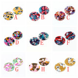 Tortoise Shell Acrylic Earring Charms Circle Coin Pendants