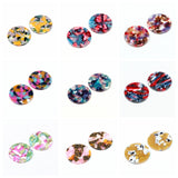 Tortoise Shell Acrylic Earring Charms Circle Coin Pendants