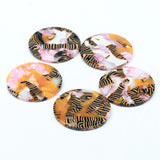 Tortoise Shell Acrylic Earring Charms Circle Coin Pendants