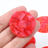 Tortoise Shell Acrylic Earring Charms, Circle Coin Pendants, Jewelry Findings