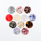 Tortoise Shell Acrylic Earring Charms, Circle Coin Pendants, Jewelry Findings