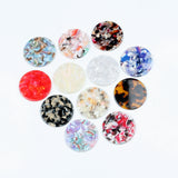 Tortoise Shell Acrylic Earring Charms, Circle Coin Pendants, Jewelry Findings