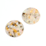 Tortoise Shell Acrylic Earring Charms, Circle Coin Pendants, Jewelry Findings