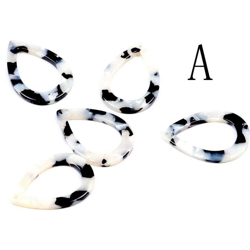 Tortoise Shell Beads Acetate Earring Charms Drop Shaped Pendants ACE101