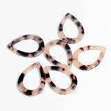 Tortoise Shell Beads Acetate Earring Charms Drop Shaped Pendants ACE101
