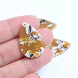 Tortoise Shell Beads Acrylic Earring Charms Drop Shaped Pendants