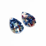 Tortoise Shell Beads Acrylic Earring Charms Drop Shaped Pendants