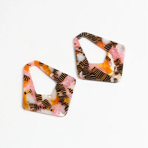 Tortoise Shell Acetate Earring Charms Teardrop Pendants ACE233