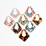 Tortoise Shell Acetate Earring Charms Teardrop Pendants ACE233
