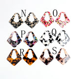 Tortoise Shell Acetate Earring Charms Teardrop Pendants ACE233