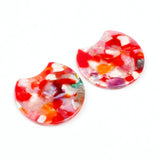 Tortoise Shell Earring Charm, Acrylic Beads, Circle Cutout Earrings Parts