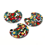 Tortoise Shell Acrylic Earring Charms, Boho Pendant Parts