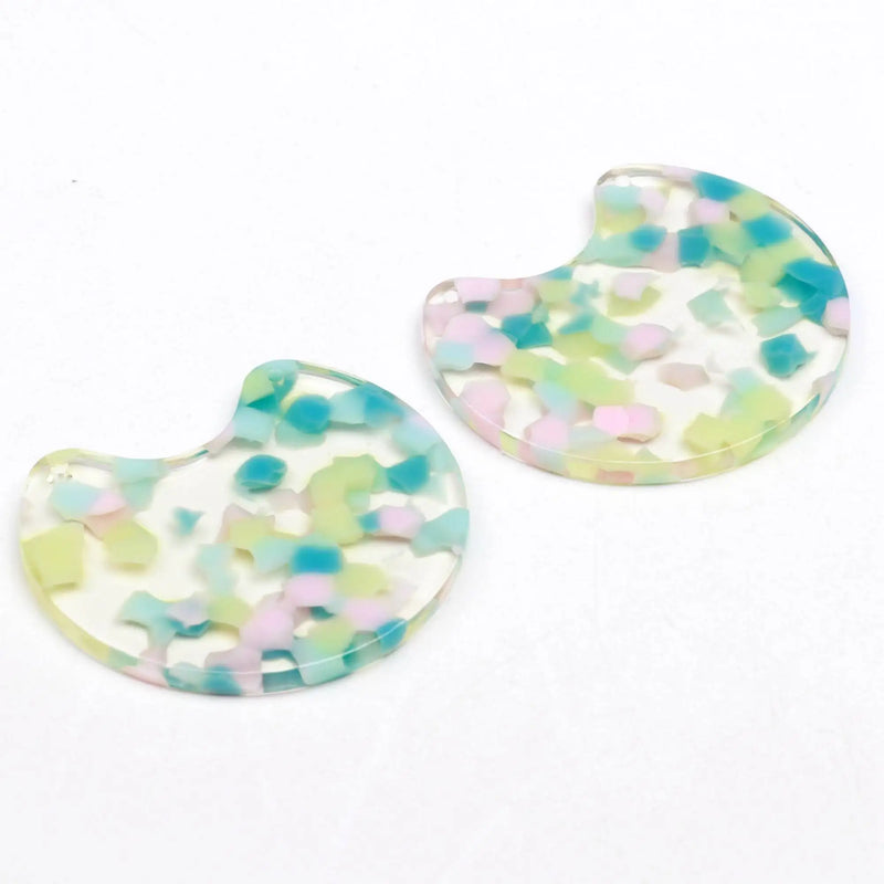 Tortoise Shell Acrylic Earring Charms, Boho Pendant Parts