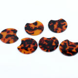 Tortoise Shell Acrylic Earring Charms, Boho Pendants, 36mm-ACE182