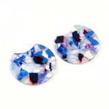 Tortoise Shell Earring Charm, Acrylic Beads, Circle Cutout Earrings Parts