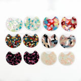Tortoise Shell Acrylic Earring Charms, Boho Pendant Parts