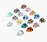 Tortoise Shell Earring Charms, Acrylic Beads, Leaf Shaped Boho Jewelry