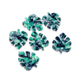 Tortoise Shell Earring Charms, Acrylic Beads, Leaf Shaped Boho Jewelry