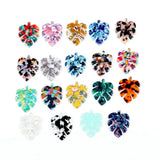 Tortoise Shell Earring Charms, Acrylic Beads, Leaf Shaped Boho Jewelry