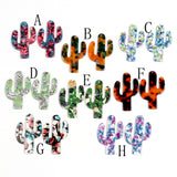 Tortoise Shell Cactus Earring Charms, Acrylic Pendants