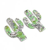 Tortoise Shell Cactus Earring Charms, Acrylic Pendants