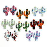 Tortoise Shell Cactus Earring Charms, Acrylic Pendants