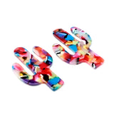 Tortoise Shell Cactus Earring Charms, Acrylic Pendants