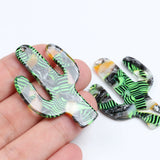 Tortoise Shell Cactus Earring Charms, Acrylic Pendants