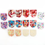 Acetate Acrylic D Shaped Boho Earring Charms, 35x30mm