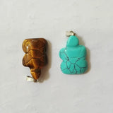 Tortoise Stone Turtle Charms Pendant for Jewelry Making Necklaces 12pcs