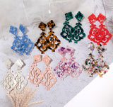 Tortoiseshell Acetate Dangle Earrings for Women
