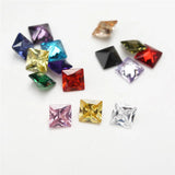 15pcs Mixed Size Square CZ Synthetic Gemstone Loose Cubic Zirconia