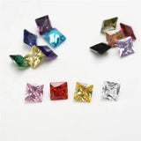 15pcs Mixed Size Square CZ Synthetic Gemstone Loose Cubic Zirconia